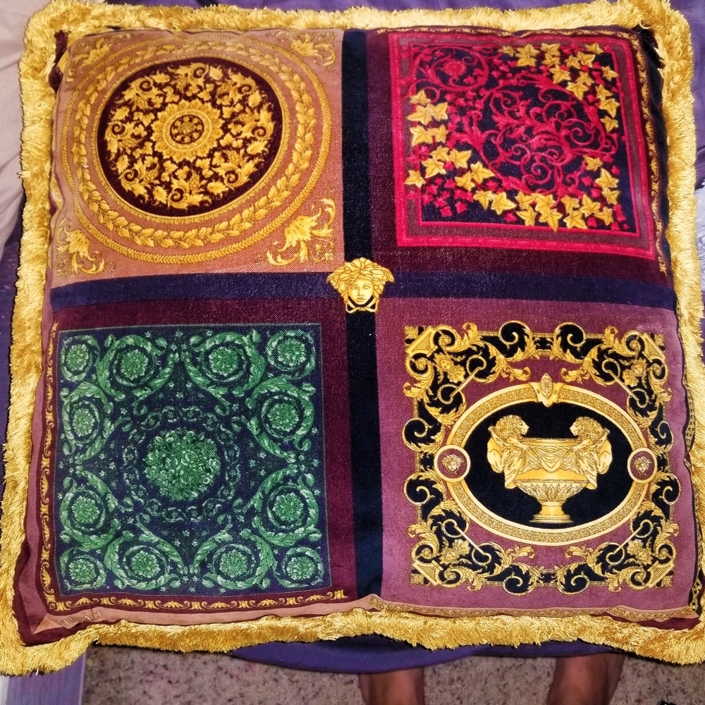 Beautiful Authentic Versace Silk Pillow 17x17